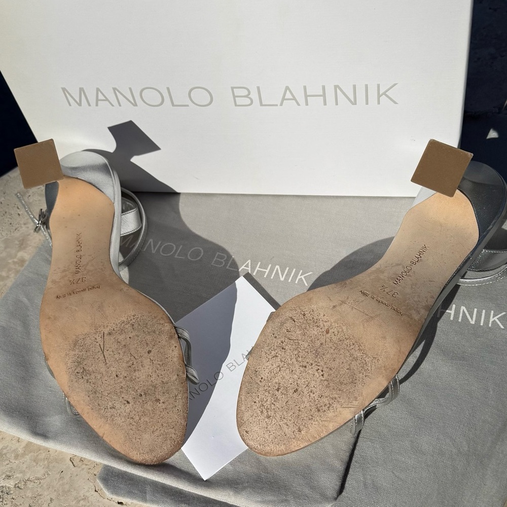 Manolo Blahnik Metallic Silver Heels - Picture 12 of 16